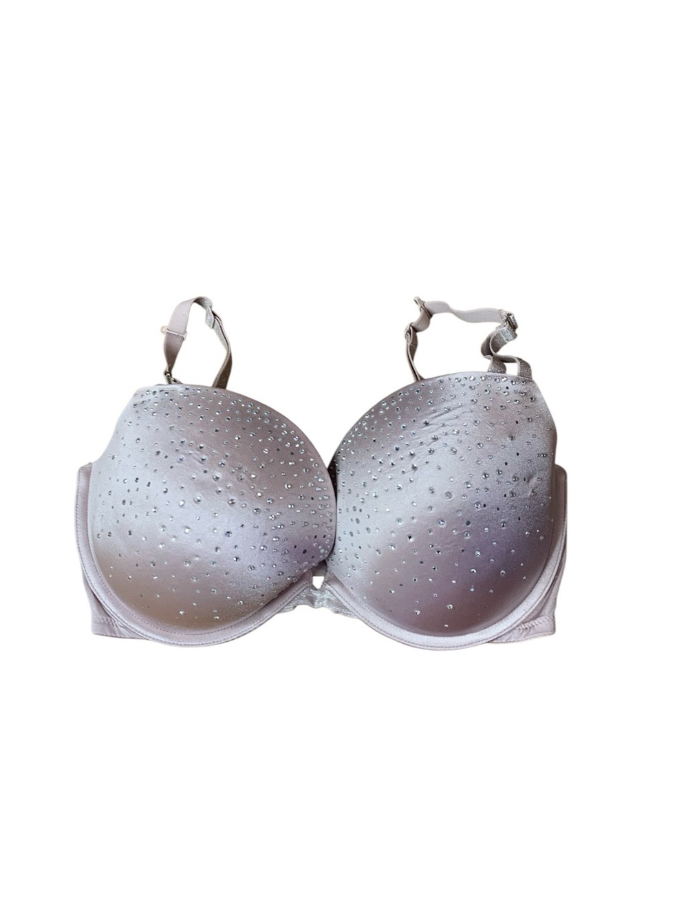 La Senza Beyond Sexy Plunge Rhinestone Push Up Bra Purple 32DDD